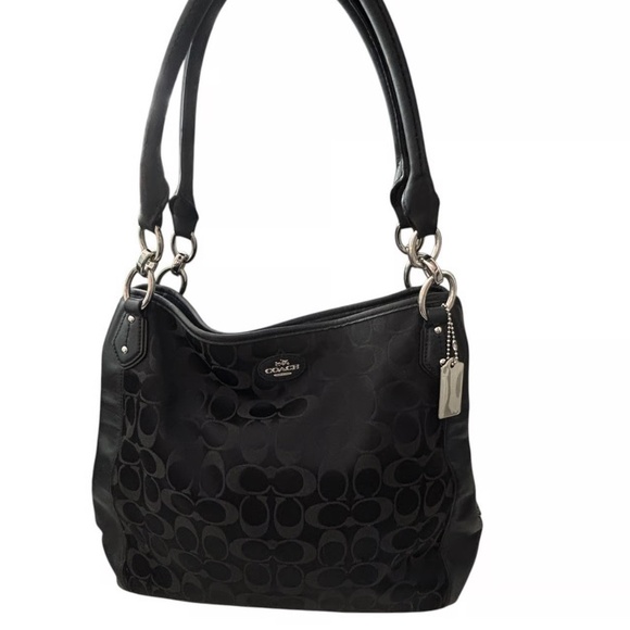 COACH Colette Signature Hobo Bag w/ Silver Coach Hang Tag - Picture 2 of 14